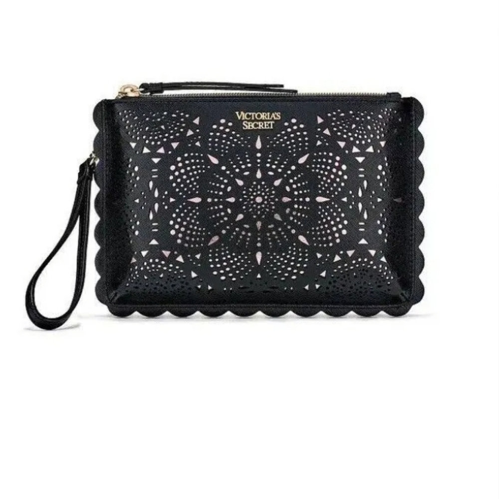 Victoria's Secret Black Clutch with Gold Accents